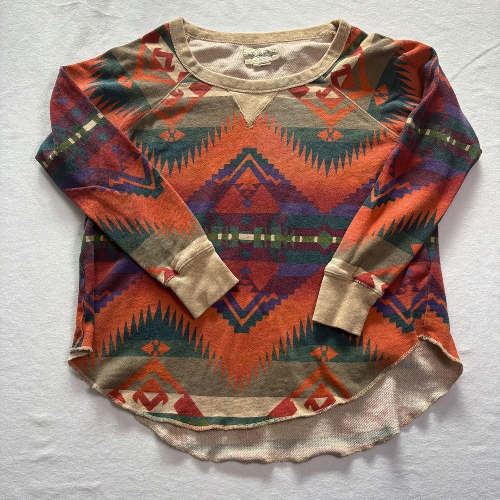 Denim & Supply, Sweatshirt, Orange Multi, XS, MSRP $98